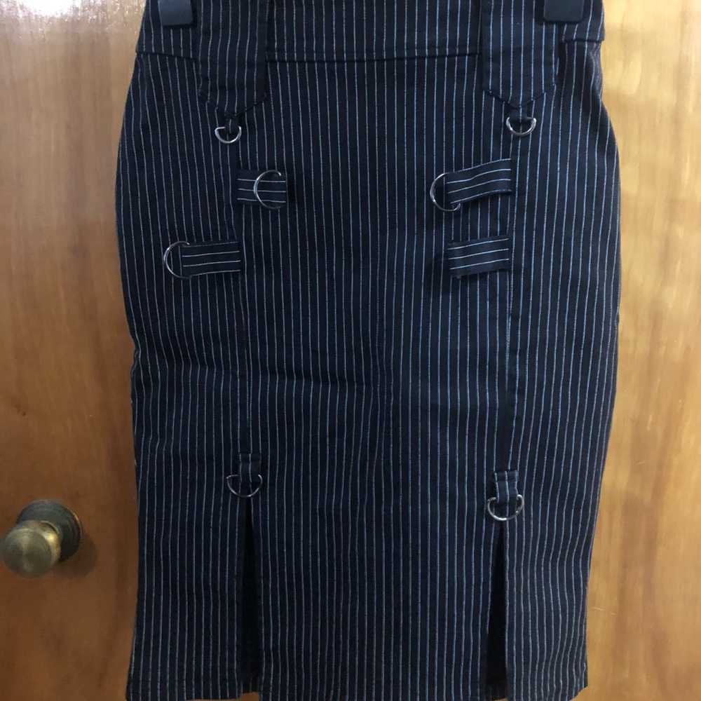 Pinstripe Pencil Skirt Rockabilly Pinup - Picture 6 of 6